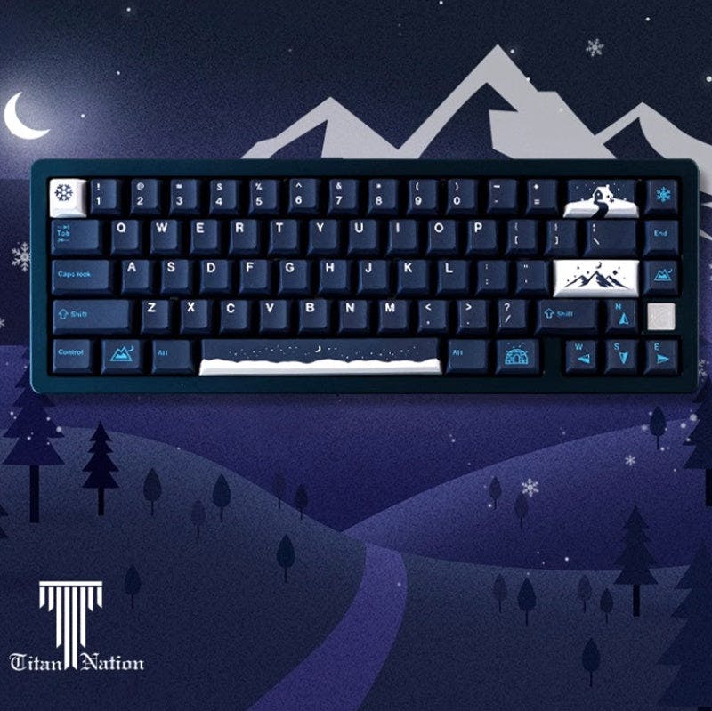 Titan Nation Snowy Cherry Profile Keycaps Set